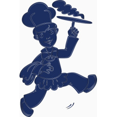 蓝色卡通人物矢量图