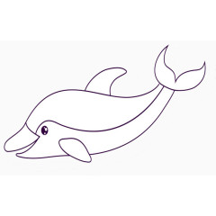 线条动物海豚装饰卡纸