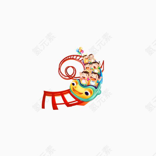 手绘玩耍的卡通儿童元素