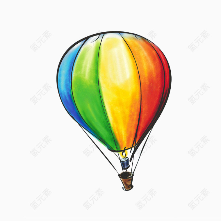 水彩热气球