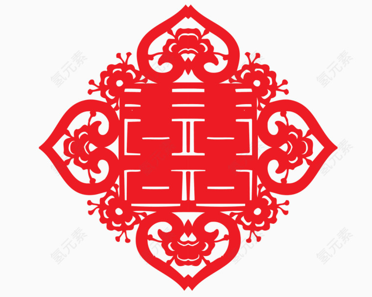 双喜剪纸