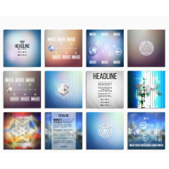 矢量时尚几何图形画册单页设计素材