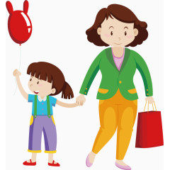 跟妈妈上街购物