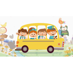 卡通幼儿园校车