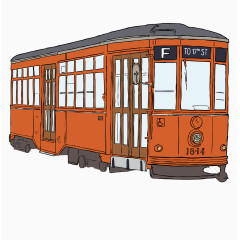 卡通交通工具电车