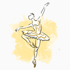 芭蕾舞者水彩画