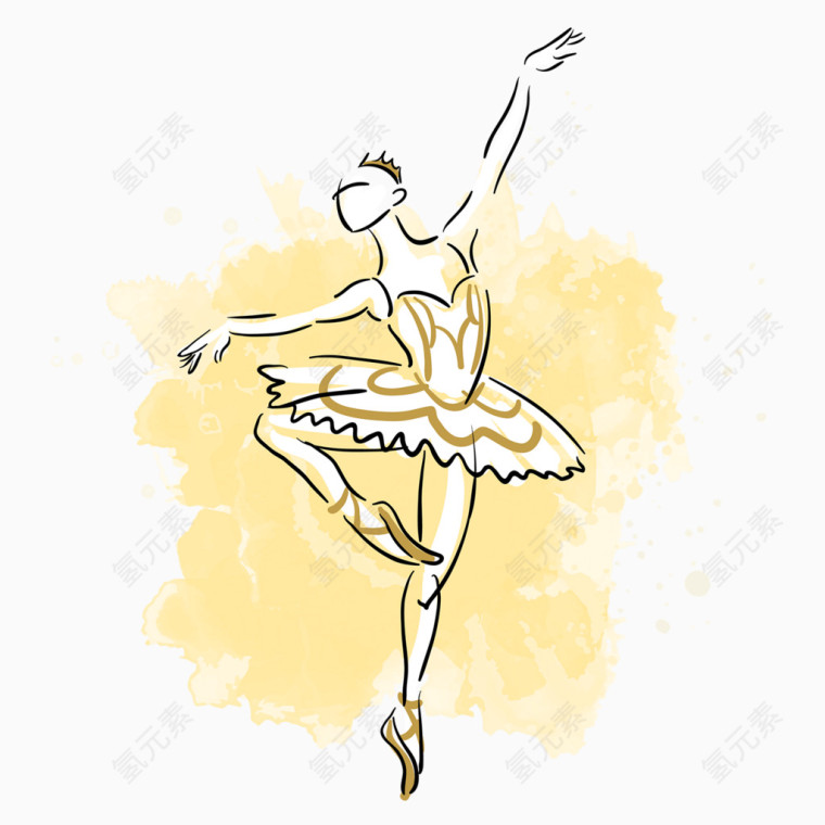 芭蕾舞者水彩画