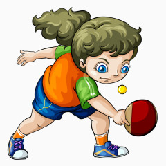 打乒乓球的女孩