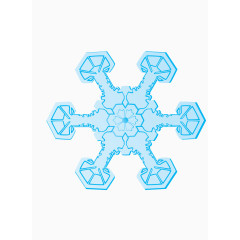 蓝色雪花装饰元素