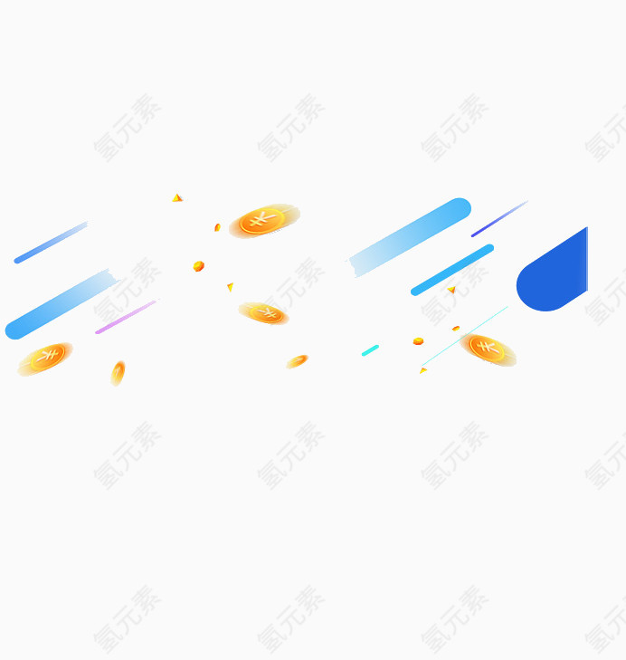 金币线条漂浮