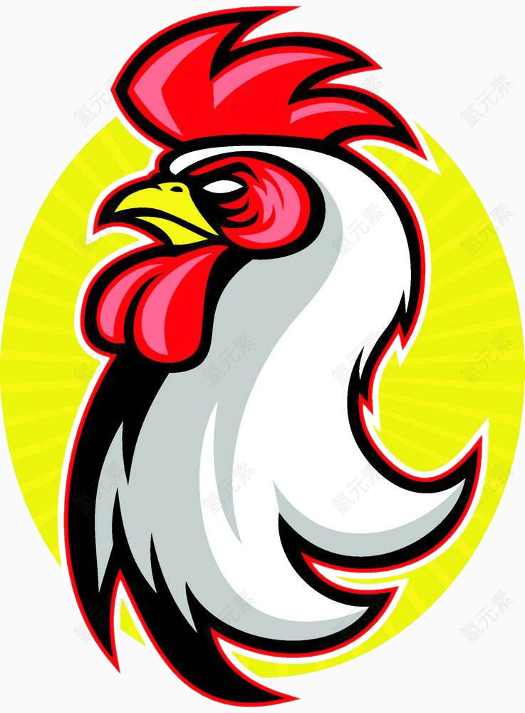 卡通动物公鸡头像