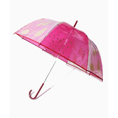 手绘粉色雨伞素材免抠