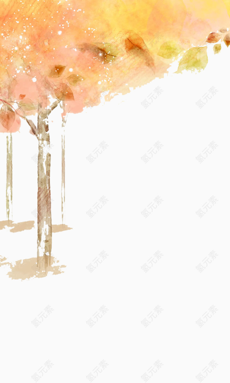 手绘红色树图片素材