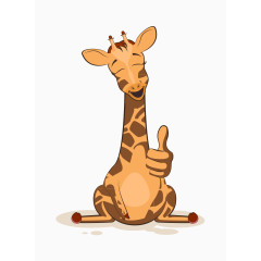卡通动物可爱头像长颈鹿
