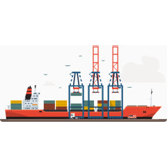 轮船物流装载集装箱