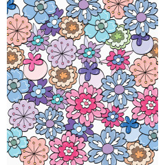 日系小清新花朵图案矢量图