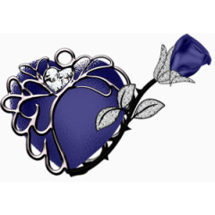 手绘紫色爱心玫瑰