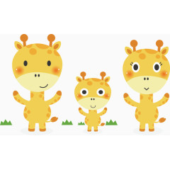 卡通可爱小鹿一家人