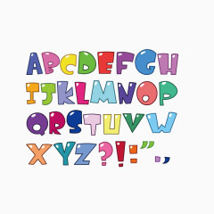 海报字体 字母 彩色