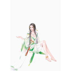 手绘唯美古典人物png