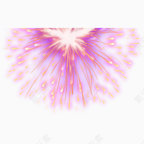 炫彩紫色烟花绽放