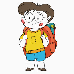 背书包的小男孩