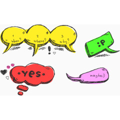 可爱彩色卡通涂鸦对话框