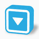 按钮按下黑色箭头图标