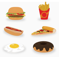 矢量手绘快餐