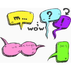 可爱彩色卡通涂鸦对话框