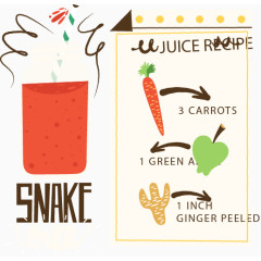 矢量手绘胡萝卜汁做法