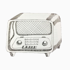 卡通手绘微波炉