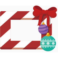 圣诞卡通蝴蝶结相框矢量