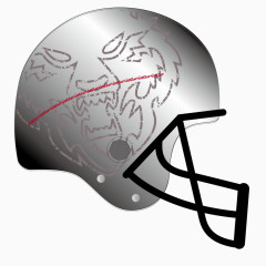 手绘银色头盔安全帽