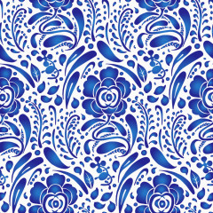 深蓝色宫廷花纹背景