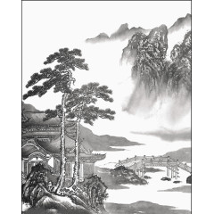 青墨山水风光