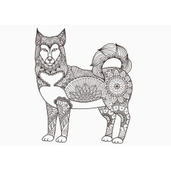 精美线性绘画矢量素材