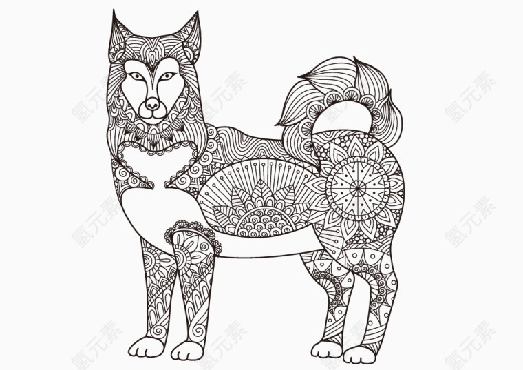 精美线性绘画矢量素材