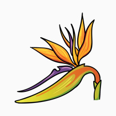 卡通热带花卉矢量素材