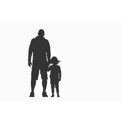 父亲儿子剪影背影素材png