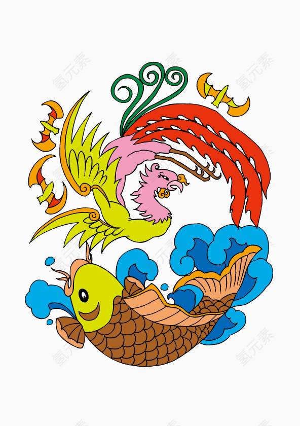 卡通中国吉祥刺青图案元素