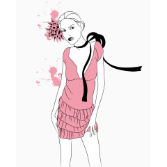 个性时尚手绘女模特