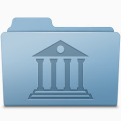 图书馆文件夹蓝色光滑的豹图标