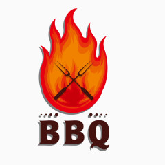 卡通牛肉食物烧烤主题标签