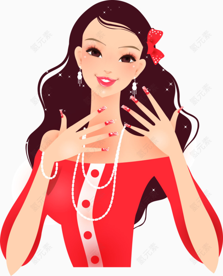 美甲卡通美女
