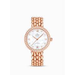 欧米茄腕表手表玫瑰金色镶钻女表