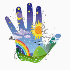 装饰图案 手掌 手绘