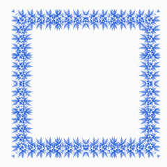 蓝色花边框