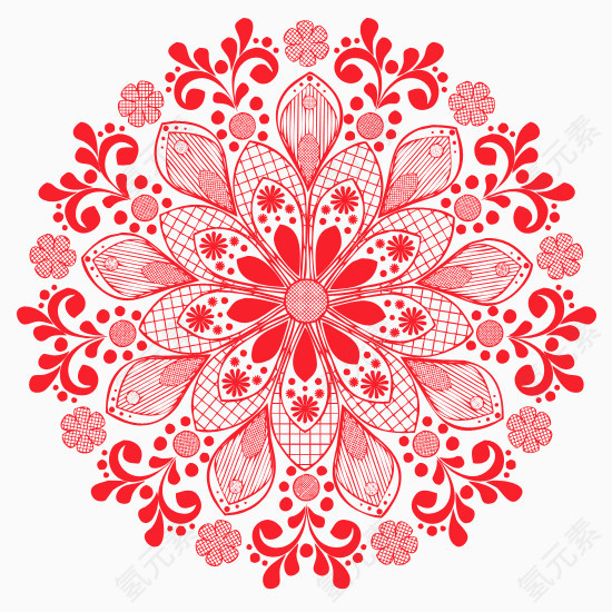 红色印花图案