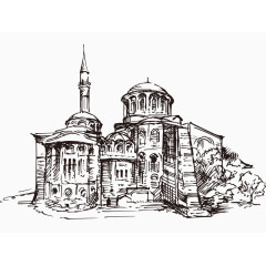 矢量欧美建筑古堡